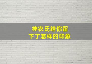 神农氏给你留下了怎样的印象