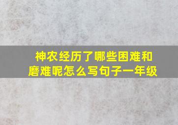 神农经历了哪些困难和磨难呢怎么写句子一年级