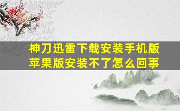 神刀迅雷下载安装手机版苹果版安装不了怎么回事