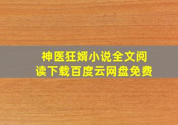 神医狂婿小说全文阅读下载百度云网盘免费