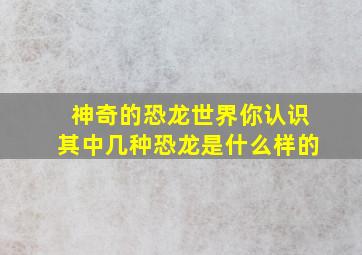 神奇的恐龙世界你认识其中几种恐龙是什么样的