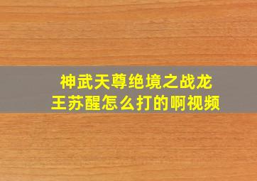 神武天尊绝境之战龙王苏醒怎么打的啊视频