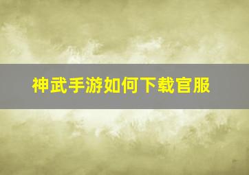 神武手游如何下载官服