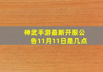 神武手游最新开服公告11月11日是几点