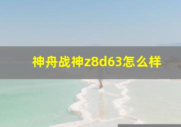 神舟战神z8d63怎么样