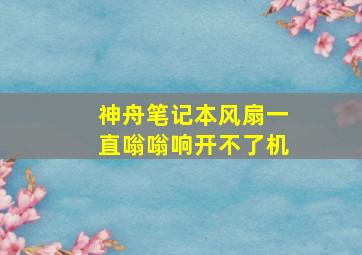 神舟笔记本风扇一直嗡嗡响开不了机