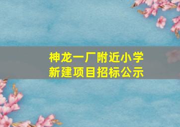 神龙一厂附近小学新建项目招标公示