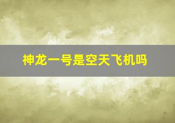 神龙一号是空天飞机吗