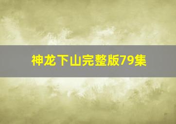 神龙下山完整版79集