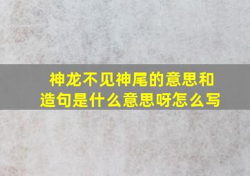 神龙不见神尾的意思和造句是什么意思呀怎么写