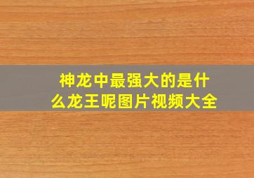 神龙中最强大的是什么龙王呢图片视频大全