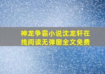 神龙争霸小说沈龙轩在线阅读无弹窗全文免费