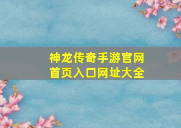 神龙传奇手游官网首页入口网址大全