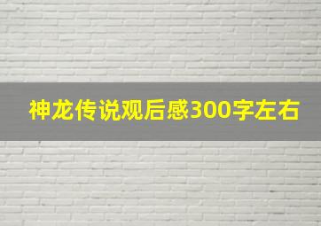 神龙传说观后感300字左右