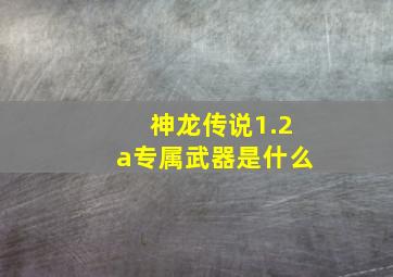 神龙传说1.2a专属武器是什么