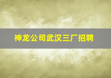 神龙公司武汉三厂招聘