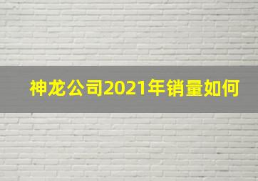 神龙公司2021年销量如何