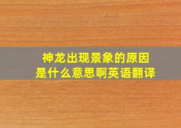 神龙出现景象的原因是什么意思啊英语翻译