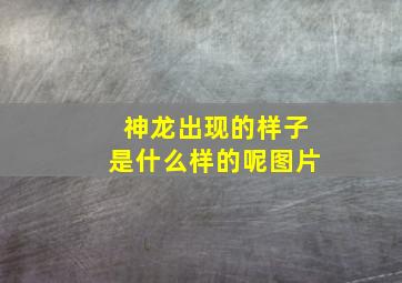 神龙出现的样子是什么样的呢图片