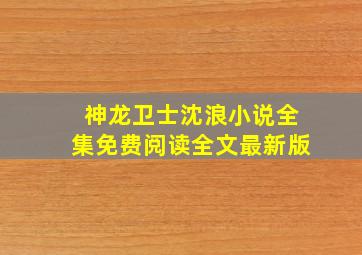 神龙卫士沈浪小说全集免费阅读全文最新版