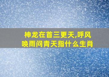 神龙在首三更天,呼风唤雨问青天指什么生肖