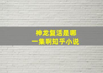 神龙复活是哪一集啊知乎小说