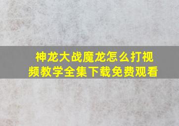 神龙大战魔龙怎么打视频教学全集下载免费观看