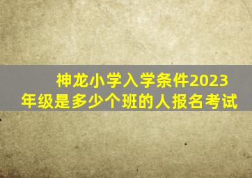 神龙小学入学条件2023年级是多少个班的人报名考试