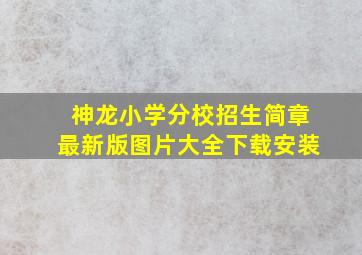 神龙小学分校招生简章最新版图片大全下载安装