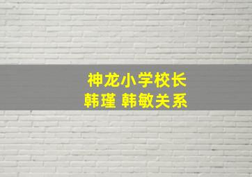 神龙小学校长韩瑾 韩敏关系