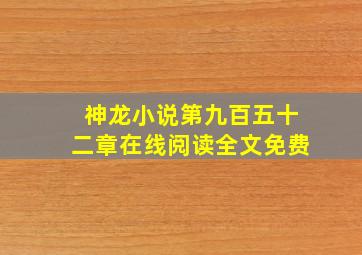 神龙小说第九百五十二章在线阅读全文免费