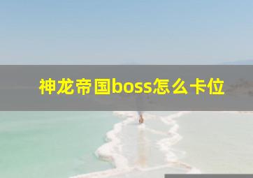 神龙帝国boss怎么卡位