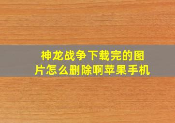 神龙战争下载完的图片怎么删除啊苹果手机