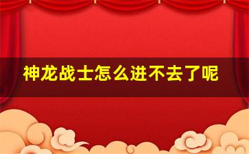 神龙战士怎么进不去了呢