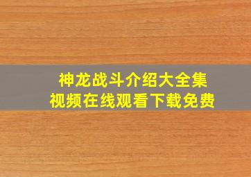 神龙战斗介绍大全集视频在线观看下载免费