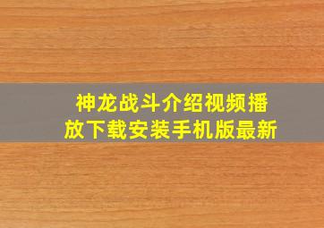 神龙战斗介绍视频播放下载安装手机版最新