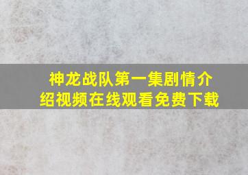 神龙战队第一集剧情介绍视频在线观看免费下载