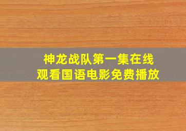 神龙战队第一集在线观看国语电影免费播放