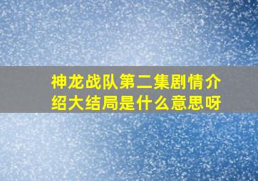 神龙战队第二集剧情介绍大结局是什么意思呀