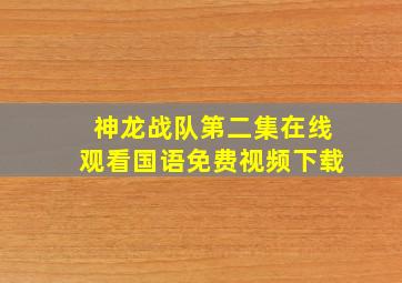 神龙战队第二集在线观看国语免费视频下载