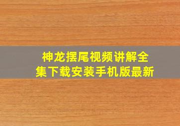 神龙摆尾视频讲解全集下载安装手机版最新