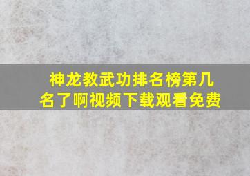 神龙教武功排名榜第几名了啊视频下载观看免费