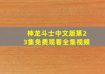 神龙斗士中文版第23集免费观看全集视频