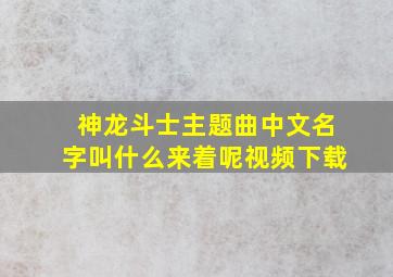 神龙斗士主题曲中文名字叫什么来着呢视频下载