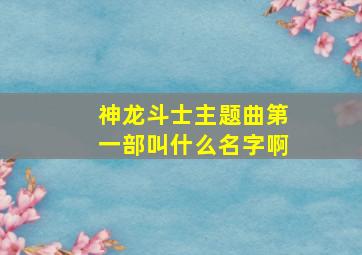 神龙斗士主题曲第一部叫什么名字啊