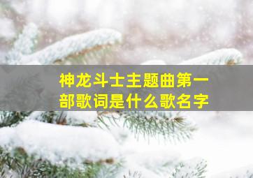 神龙斗士主题曲第一部歌词是什么歌名字