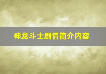 神龙斗士剧情简介内容