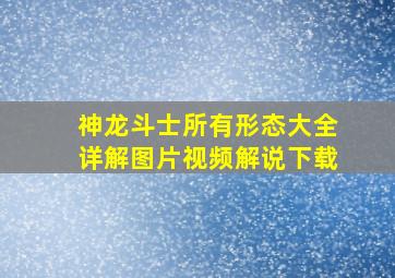 神龙斗士所有形态大全详解图片视频解说下载