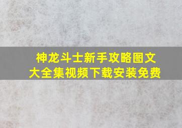 神龙斗士新手攻略图文大全集视频下载安装免费