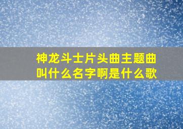 神龙斗士片头曲主题曲叫什么名字啊是什么歌